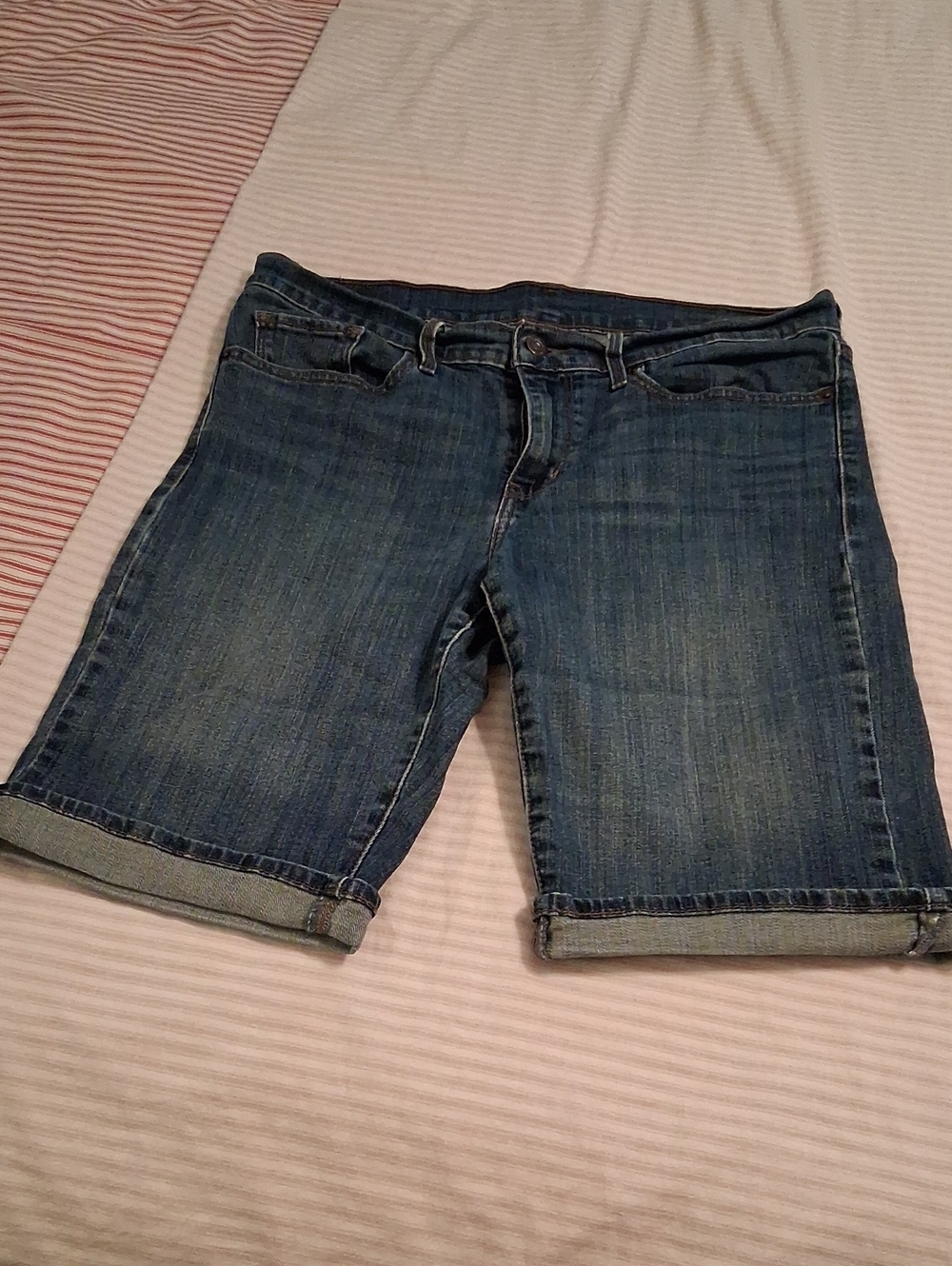 Levi Strauss-Ladies Jean Short-Dark Blue Washed-Size 31 W